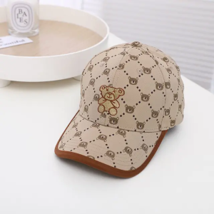 FASION STORE-TOPI ANAK MOTIF BEAR MODEL KOREA TOPI BAYI BUNDAR ANAK PEREMPUAN LUCU PAKAI TALI