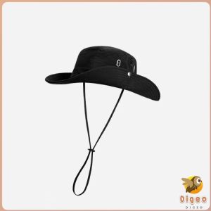 Digeo Cowboy Hat UV Protection Mountaineering Hat Outdoor Fisherman Hat Male and Female Rolled-Brim Hat