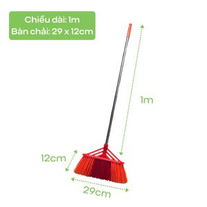 Cây chổi nhựa quét nước sàn nhà - Chổi xương bàmn chải cứng thân cán inox chắc chắn
