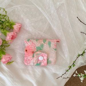 COSE Bear Flower Coin Purse Canvas Bubble Cloth Cloth Envelope Wallets Fashion Zipper Purse Mini Cash Wallet Women