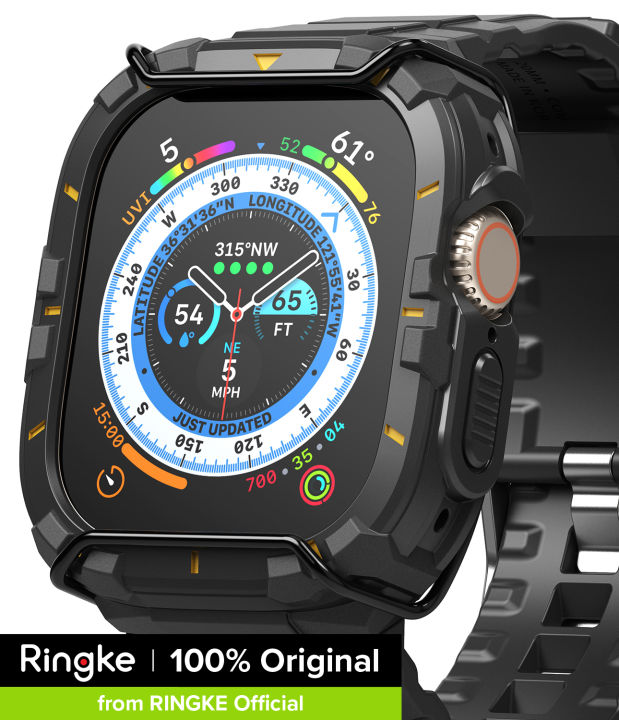 Ringke Fusion-X Guard for Apple Watch Ultra 49mm Case with Strap,  Shockproof Rugged Sturdy Bumper Cover with Stainless Steel Wire Guard