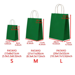 12PCS Brown/Red/Green Paper Bag with twist Handle bag Gift Bag Kraft Bag Plain Hand bag Xmas Gift