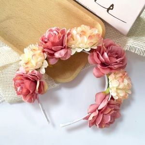 NOBLELUX Bohemian Style Artificial Floral Headband Anti-Slip Floral Wreaths Flower Crown Girls Hair Garland Wedding Party
