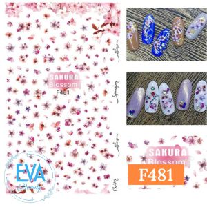 Miếng Dán Móng Tay 3D Nail Sticker Tráng Trí Hoạ Tiết Bông Hoa F480 / F481 / F482 / F483