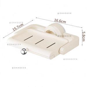 OHHDEER  Rak Sabun Susun Dinding Dengan Cawan Sedutan / Wall Mounted Rotating Suction Cup Soap Holder
