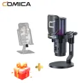 COMICA EJoy Uni Pro Wireless USB Microphone with USB C Receiver,RGB Condenser Microphone for PC/Computer/Mac/iPhones/Android Phones. 