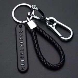 vita Anti-lost Phone Number Plate Car Motorcycle Keychain Pendant Keyring Key Chain