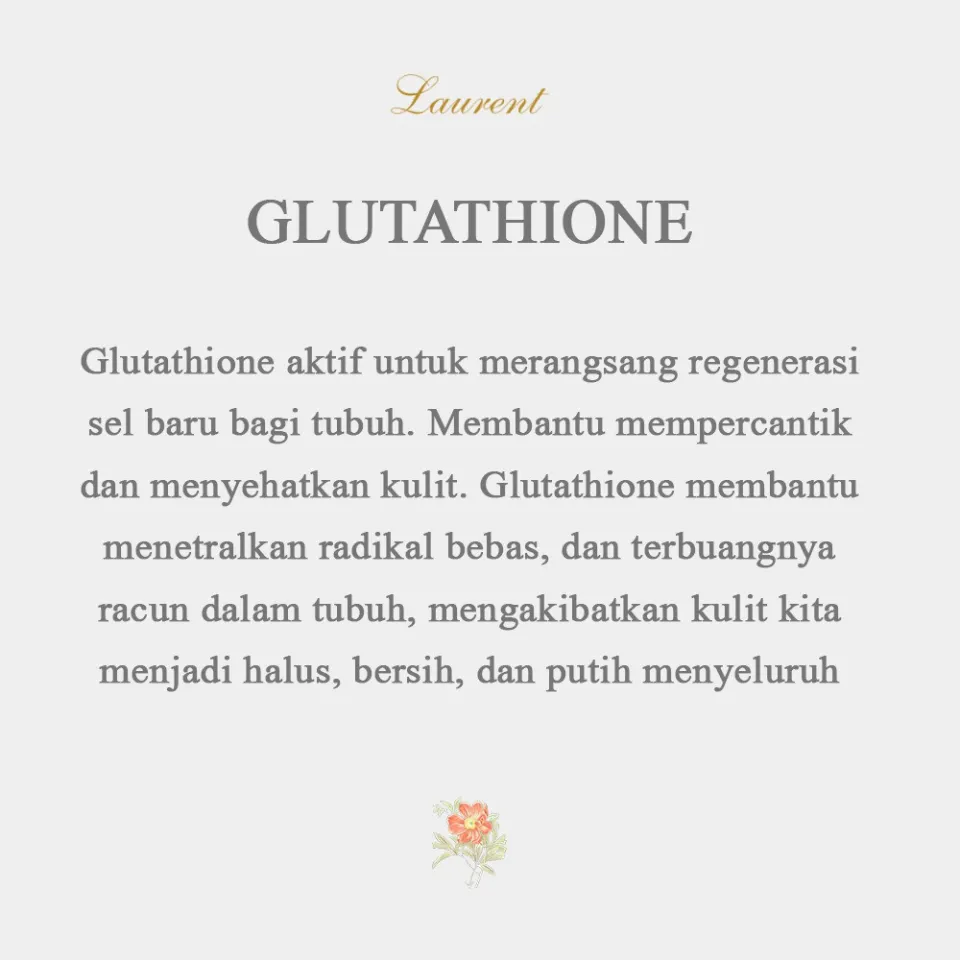 rho glutathione ingredients Manfaat L-Glutathione untuk Kesehatan Kulit dan Tubuh Anda main image 0