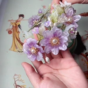 50 Pcs Handmade Glass Beads Gradient Glass Petals Art Decoration Supplies For Hairpin Making And Art Projects