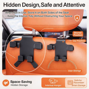 Car Seat Back Hook Phone Holder 2 in 1 Multifunctional Car Organizer Seat Back Storage Hanger Car Interior Accessories