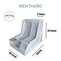 Giá đựng tài liệu 3 ngăn kèm khay để bút Việt Nhật (5680), Khay đựng hồ sơ tài liệu văn phòng để bàn. 