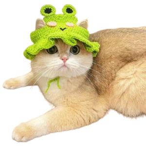 Crocheted Hat for Dog and Cats Holiday Pet Costume Knitted Headgear Dog Cats Birthday Props for Small Pet