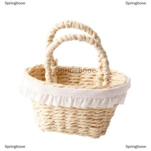 [COD] Springhooe ตะกร้าสานขนาดเล็กจำลองบ้านตุ๊กตา1 12ของเล่นจำลองสถานการณ์บ้านตุ๊กตาเฟอร์นิเจอร์บ้านตุ๊กตา