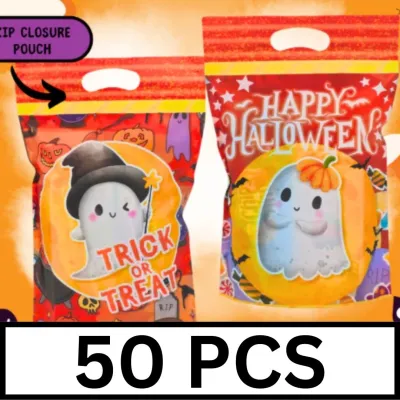 PP1024 Halloween Trick or Treat Loot Bag Chips Bag Chipsbag Zip Candy Party Giveaway