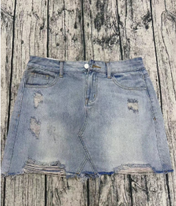 Large size retro denim skirt with raw edge women winter high waist no slit bottoms midi A-line skirt