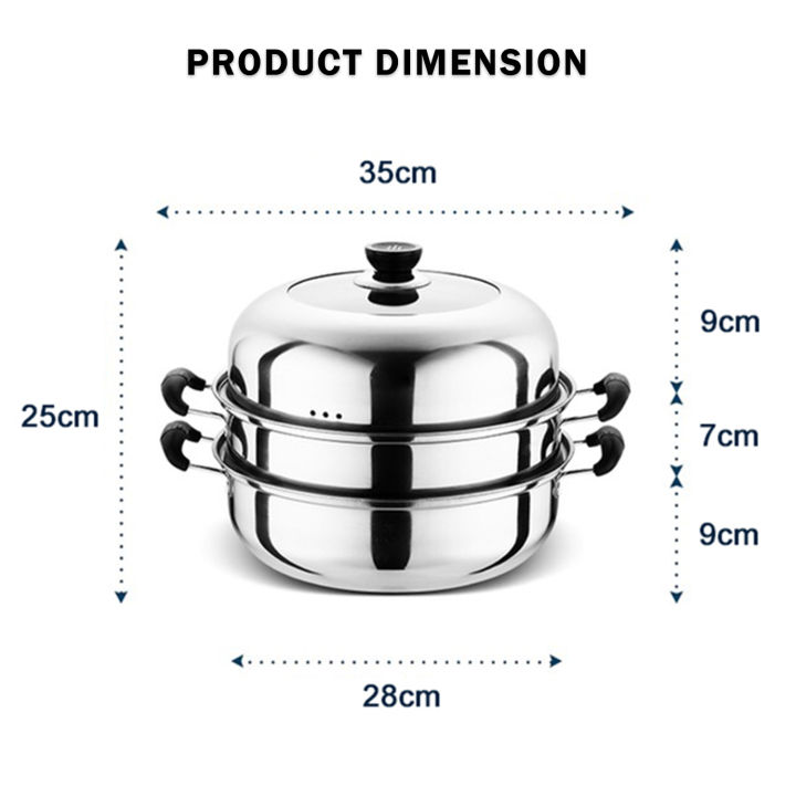 Innohut Multilayer Pot Set Stainless Steel Steamer Pot Steamboat Hotpot ...