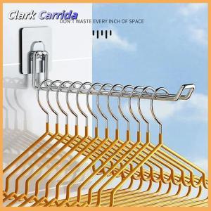 [Clark Carrida] Linh hoạt treo tường móc lưu trữ không gian tiết kiệm có thể gập lại quần áo giá treo Windproof chống trượt tổ chức