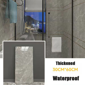 30x60cm Kitchen Wall Sticker Marble Tile Paper Bathroom Wallpaper Waterproof Self-Adhesive Mozek Tile Dinding Dapur