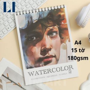 Sổ Vẽ Màu Nước Watercolor – Giấy Vẽ 180gsm Cao Cấp Gáy Lò Xo (A3/A4/A5) LIM ART