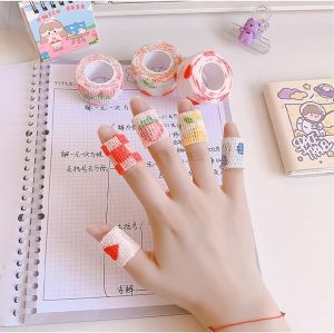 *KHS* 10pcs Self-Adhesive Bandages Elastic Finger Guard Bandages Student Writing Anti-wear Bandage Wrap Finger Nail Protective Tape ( Random Color )
