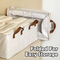 QNM Beige Organizer Storage Steel Frame Foldable Storage Box 27L Moisture-Proof Clothes Storage Box. 