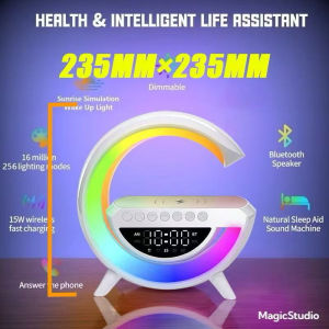 Ready Stock Multifunction Besar G RGB Speaker Lampu Atmosfera + Pengecas Wireless + Bunyi Power Atmosphere Light Bluetooth Speaker G
