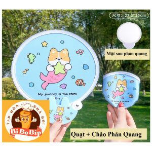 (Có Sẵn) Quạt Cầm Tay Di Động 2 Trong 1  (Họa Tiết Dễ Thương) Có Thể Gập Gọn Kèm Lớp Phản Quang Làm Đạo Cụ Chụp Ảnh Ngòai Trời - Bí Bo Bíp (Tạp Hòa Nhà Bo)