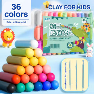 24/36 Colors Antimicrobial Modelling Clay Tanah Liat Pemodelan Art Craft Non Toxic Clay Art Student