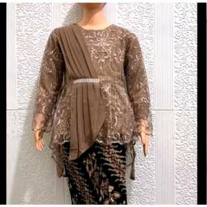 Setelan/Atasan Kebaya Selendang Kids untuk 5 - 12 Tahun Kebaya Brukat/Kebaya Wisuda Pesta Kartini