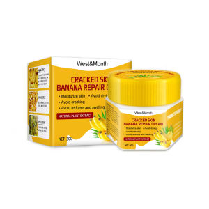 West Month Foot Repair Cream Natural Banana Cream Oil Anti-drying Crack Foot Cream Heel Cracked Repair Cream Removal Dead Skin Hand Feet Care Anti-drying Foot Dead Repair Hand Heel Moisturiz Skin Feet Cracked Cream Removal Care（30g）