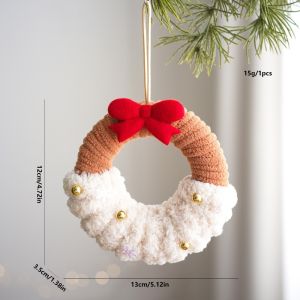 ERMENLED Soft Texture Christmas Ornaments Plush Material Wreath Shape Xmas Wreath Reusable Christmas Tree Decor Xmas Party