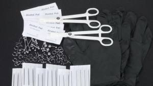 120PCS Body Piercing Kit Surgical Steel 14G 16G 20G BCR CBR Labret Lip Rings Cartilage Daith Earrings Nose Septum Nose Studs Belly Button Rings Jewelry Needles Gloves Clamps Tools