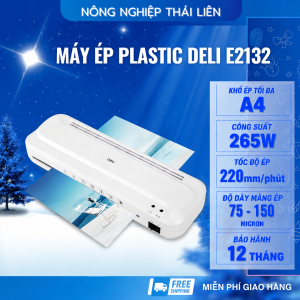 Máy Ép Plastic Deli E2132 Khổ A4 Máy Ép Nhiệt Nhựa Dẻo Máy Cán Màng Ảnh Tài Liệu Bằng Khen
