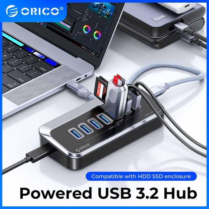 Orico 10gbps usb 3 2 hub super speed type c splitter otg adapter with