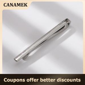 【 CANAMEK 】 Light Luxury Metal Tie Clip Men Wedding Necktie Tie Clasp Clip Gentleman Ties Bar Crystal Tie Pin For Men Accessories Jewelry