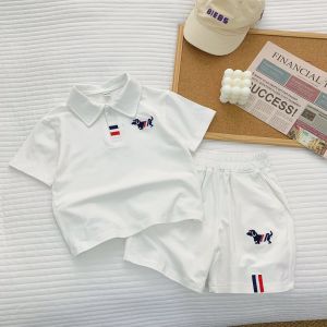 Bộ Cộc Tay Thêu Hình Chú Chó Cho Bé Trai SUMOKIDS Đồ Hè Cho Bé Kiểu Dáng Polo Cho Bé Từ 7-27kg