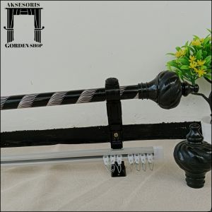 Batang Tiang Gorden Dobel Rel Daleman Full Set Size Ukuran 50-200cm