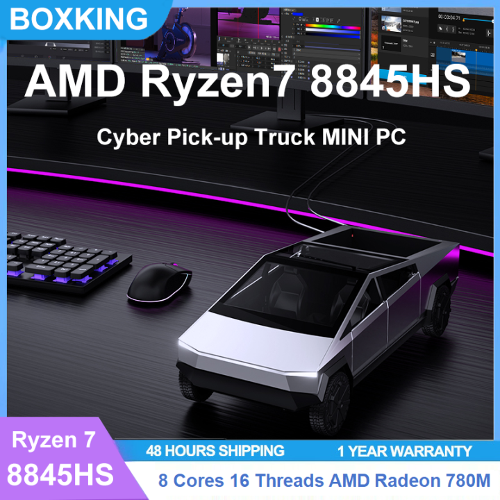 AMD Ryzen7 8845HS Cyber Truck Mini PC Win11 WiFi6E DDR5 5600MHz Pcie4.0 ...