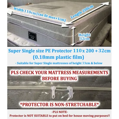 Plastic Waterproof Mattress Protector Zip Transparent Plastic Mattress Cover Zip Bed Mattress Storage Bag