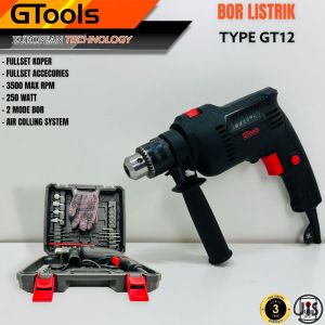 BOR BETON 13MM GTOOLS EROPA TYPE GT12 FULLSET KOPER IMPACT DRILL MESIN BOR TEMBOK BESI KAYU SEKRUP