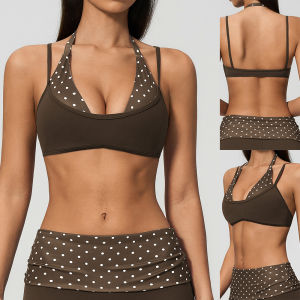 Women Polka Dot Striped Sports Bra Top Push Up Fitness Yoga Bra Underwear Sport Tops Breathable Running Vest Bralette Gym Wear2026