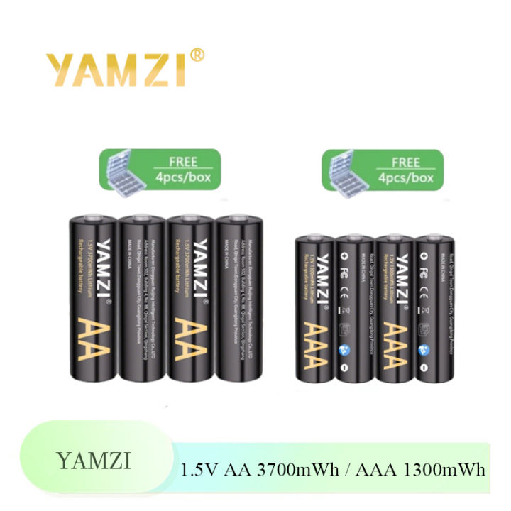 YAMZI AA 3700mWh / AAA 1300mWh Pin sạc lithium 1.5V