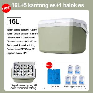Cooler Box / 30L 16L 10L 6L Cool Box Makanan Kotak Penyimpanan Antartica Penyimpan Es Kotak Beku Tetap Segar Wadah