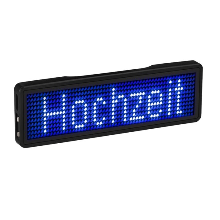 Bluetooth LED Name Badge Rechargeable Light Sign DIY Programmable ...