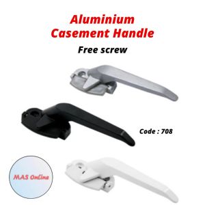 708 Casement Window Handle Pemegang Tingkap Silver White Black Left / Right CW708 / CH429 / CH809 Casement Handle 708 Window Crank Replacement Replacement Glass Shades - Lazada