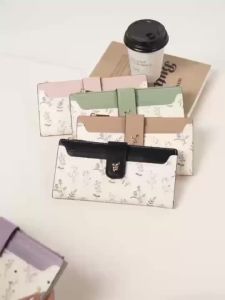 New Fashion Niche Simple Classic Print Floral Fresh Zipper Long Wallet For Woman