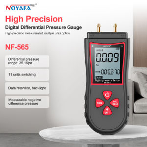 Noyafa áp kế điện tử máy đo áp suất không khí NF-565 Máy đo áp suất vi sai ± 105 kpaair áp kế vi sai Bộ Đo Nhiệt