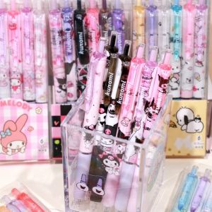 6Pcs Sanrio 0.5mm Pens Kawaii Hello Kitty Kuromi Melody Cinnamorol Gel Pens School Office Stationary Supplies Gift