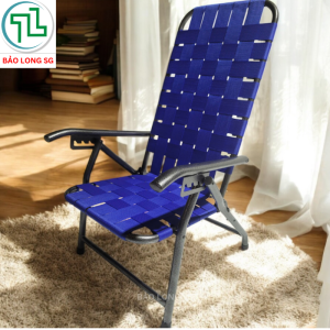 Ghế bố xếp bậc thư giãn không gác chân khung sắt sơn tĩnh điện chiệu lực tốt