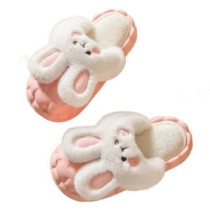 YOCKY Lovely Cute Rabbit Slippers Soft Kawaii Home Slipper Shoes House Flats Detachable Womens Slippers Bedroom